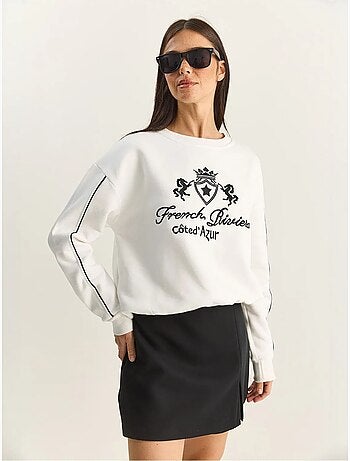 Sudadera de punto con cuello redondo elástico lucci
