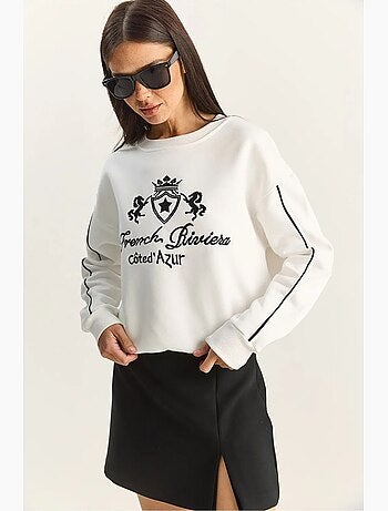 Sudadera de punto con cuello redondo elástico lucci