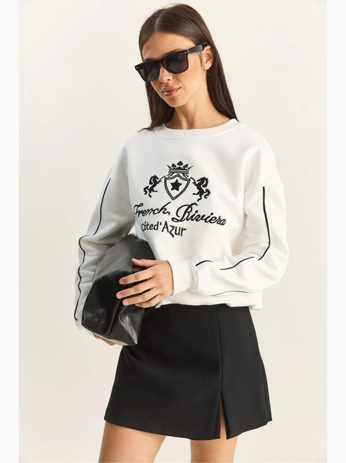 Sudadera de punto con cuello redondo elástico lucci - Kiabi