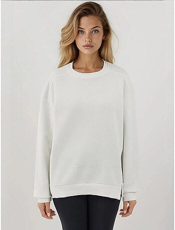Sudadera de punto con cuello redondo texturizado y cremallera hiccup