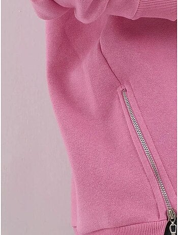 Sudadera de punto con cuello redondo texturizado y cremallera hiccup