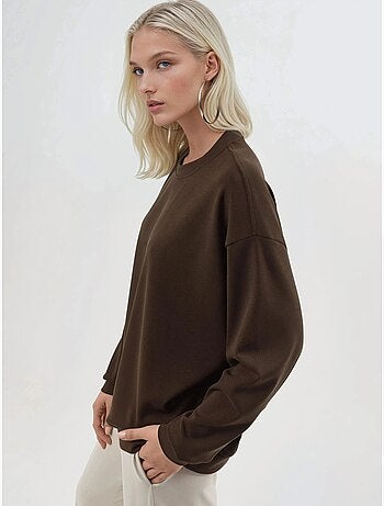Sudadera de punto con cuello redondo y corte relajado busem