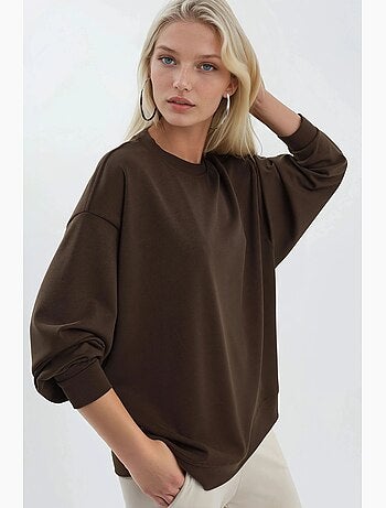 Sudadera de punto con cuello redondo y corte relajado busem