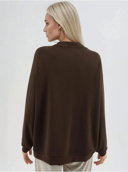 Sudadera de punto con cuello redondo y corte relajado busem - Kiabi Sudadera de punto con cuello redondo y corte relajado busem - Kiabi