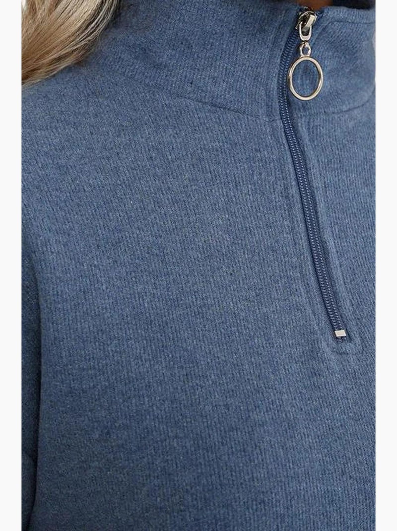 Sudadera de punto con cuello y cremallera bdart Azul - Kiabi