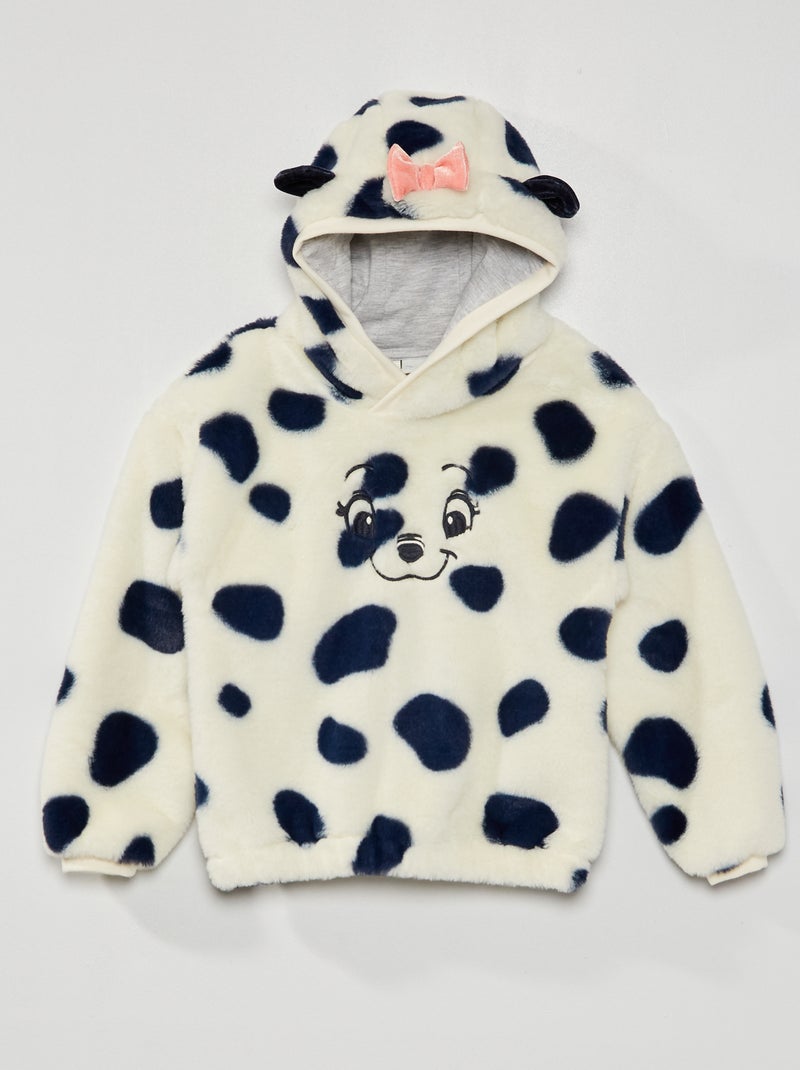 Sudadera de punto de felpa 'Dálmata' BLANCO - Kiabi