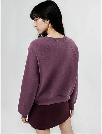 Sudadera de punto de manga larga con cuello redondo y detalle elástico busem