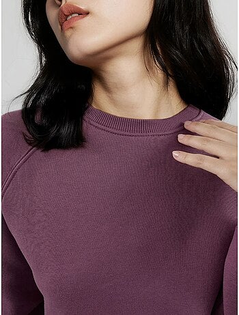 Sudadera de punto de manga larga con cuello redondo y detalle elástico busem
