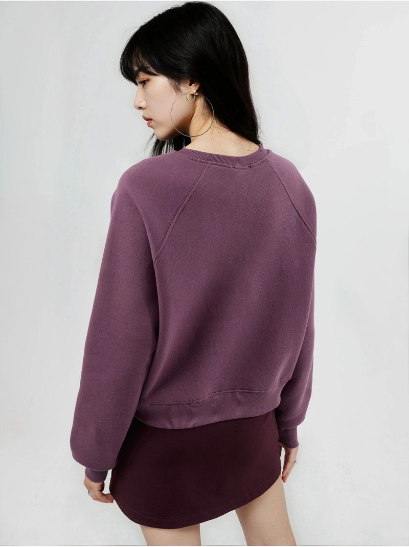 Sudadera de punto de manga larga con cuello redondo y detalle elástico busem Lavanda - Kiabi