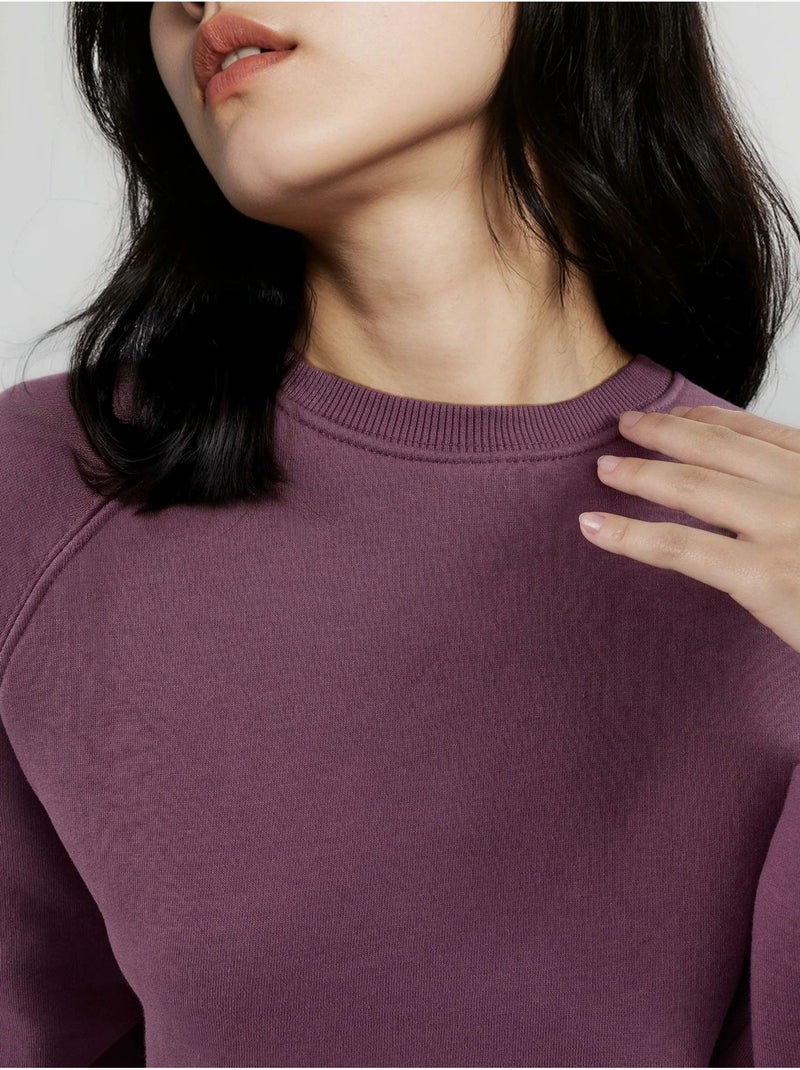 Sudadera de punto de manga larga con cuello redondo y detalle elástico busem Lavanda - Kiabi