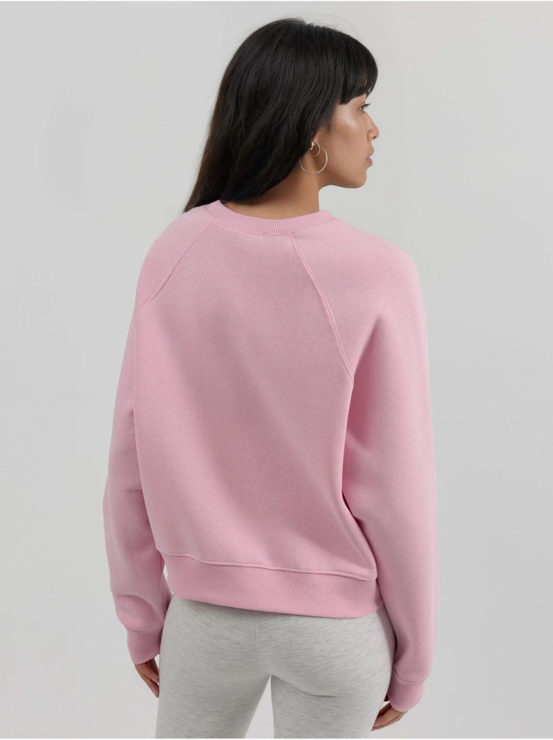 Sudadera de punto de manga larga con cuello redondo y detalle elástico busem Rosa pálido - Kiabi