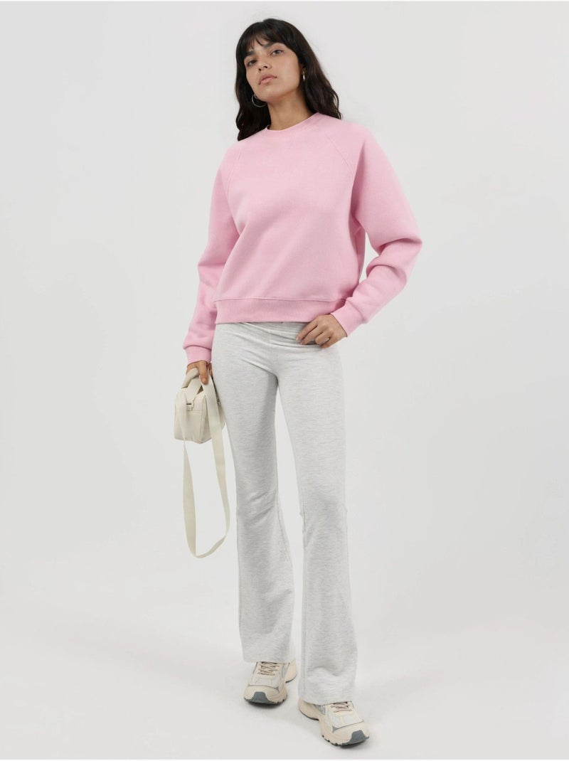 Sudadera de punto de manga larga con cuello redondo y detalle elástico busem Rosa pálido - Kiabi