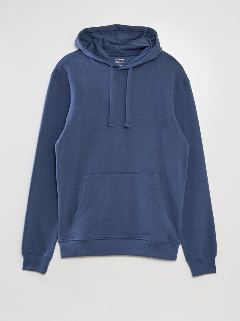 Sudadera de punto de piqué con capucha AZUL - Kiabi