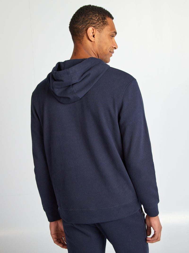Sudadera de punto de piqué con capucha azul - Kiabi