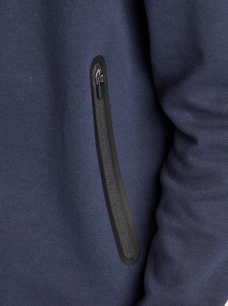 Sudadera de punto de piqué con capucha azul - Kiabi