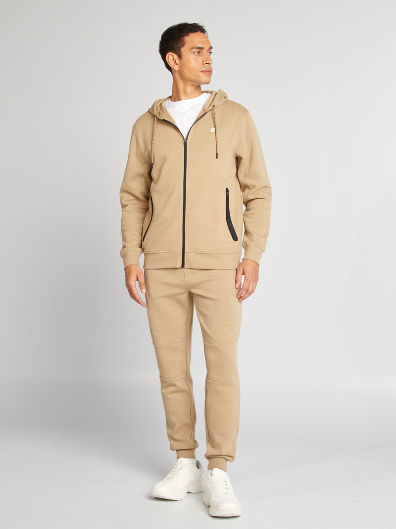 Sudadera de punto de piqué con capucha BEIGE - Kiabi