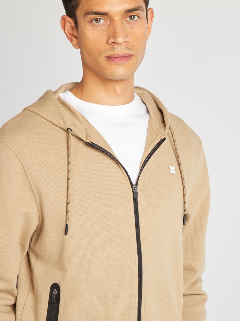 Sudadera de punto de piqué con capucha BEIGE - Kiabi