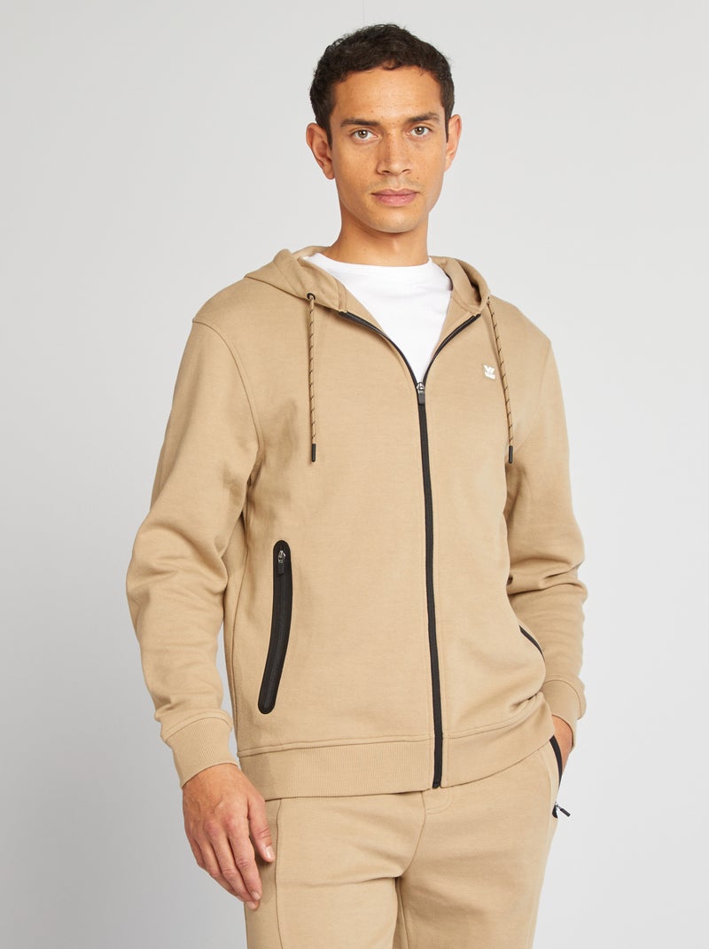 Sudadera de punto de piqué con capucha BEIGE - Kiabi