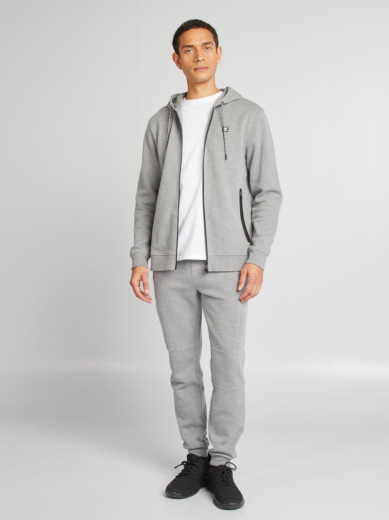 Sudadera de punto de piqué con capucha GRIS - Kiabi