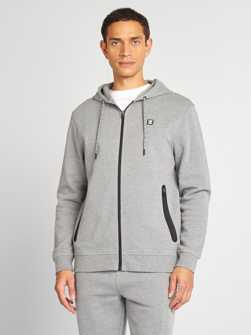 Sudadera de punto de piqué con capucha GRIS - Kiabi