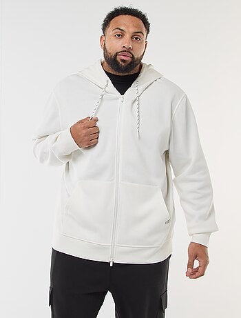 Sudadera de punto de piqué con cierre de cremallera y capucha