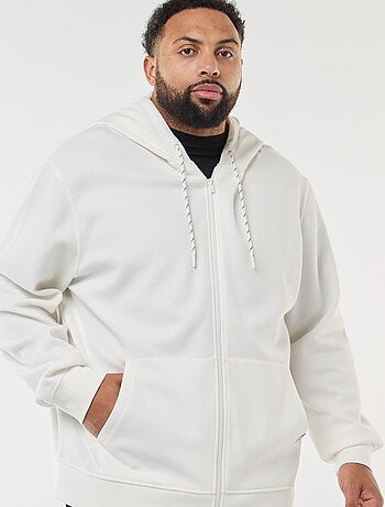 Sudadera de punto de piqué con cierre de cremallera y capucha