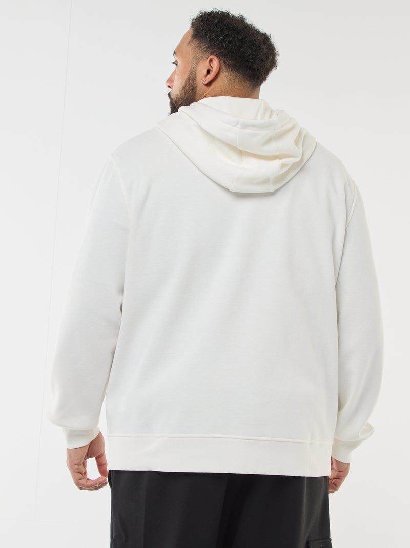 Sudadera de punto de piqué con cierre de cremallera y capucha Blanco - Kiabi