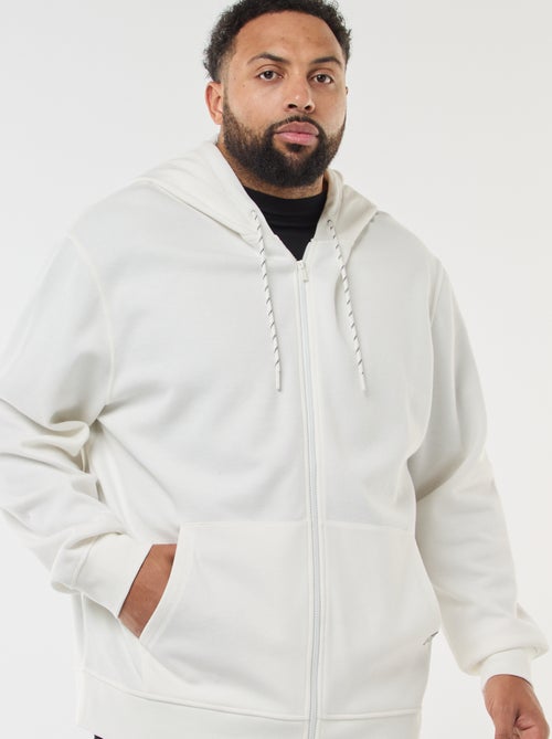 Sudadera de punto de piqué con cierre de cremallera y capucha - Kiabi Sudadera de punto de piqué con cierre de cremallera y capucha - Kiabi