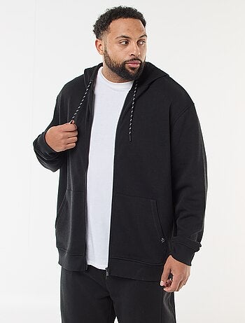 Sudadera de punto de piqué con cierre de cremallera y capucha