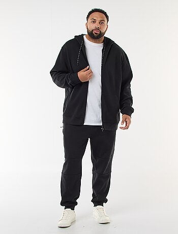 Sudadera de punto de piqué con cierre de cremallera y capucha