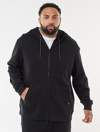 Sudadera de punto de piqué con cierre de cremallera y capucha