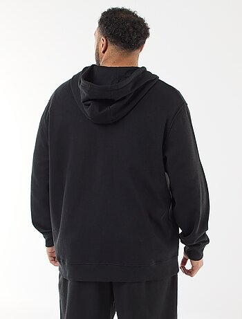 Sudadera de punto de piqué con cierre de cremallera y capucha