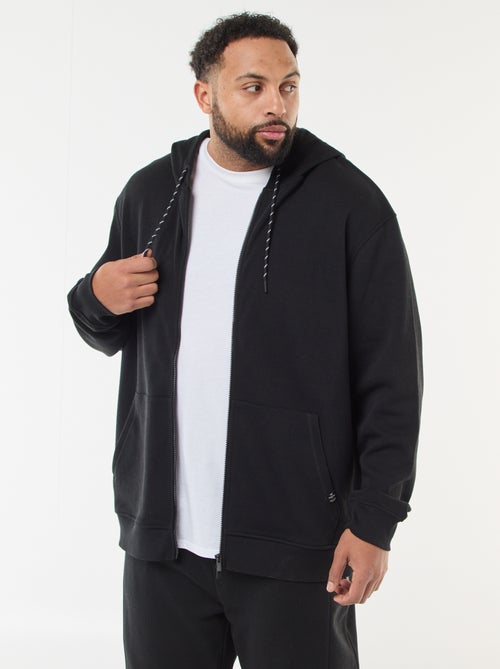 Sudadera de punto de piqué con cierre de cremallera y capucha - Kiabi