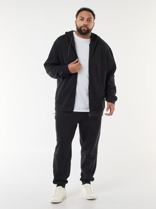 Sudadera de punto de piqué con cierre de cremallera y capucha - Kiabi