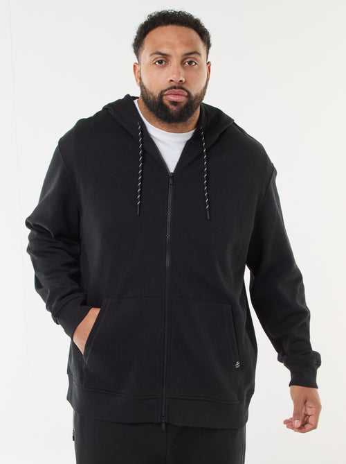 Sudadera de punto de piqué con cierre de cremallera y capucha - Kiabi