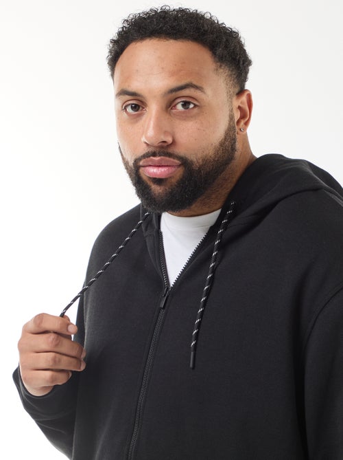 Sudadera de punto de piqué con cierre de cremallera y capucha - Kiabi