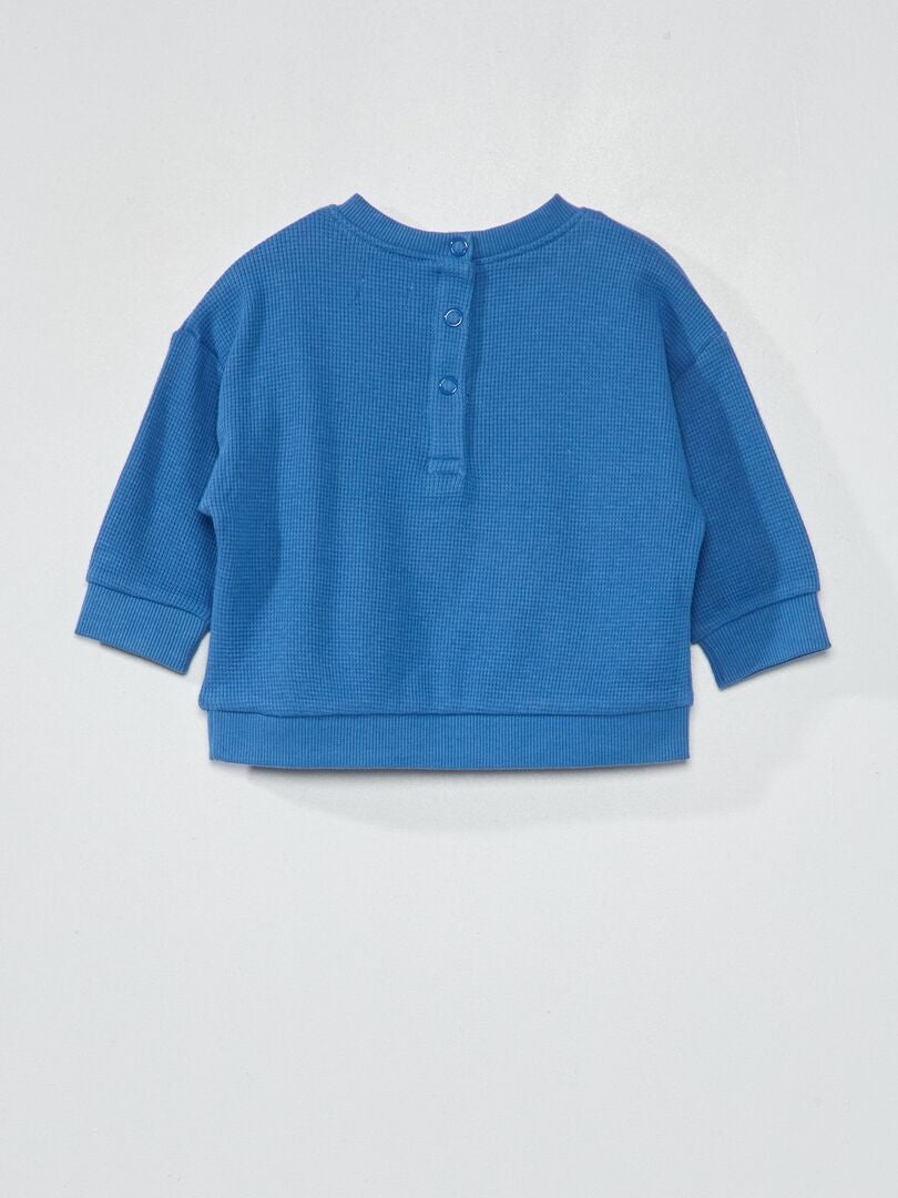 Sudadera de punto gofrado AZUL - Kiabi
