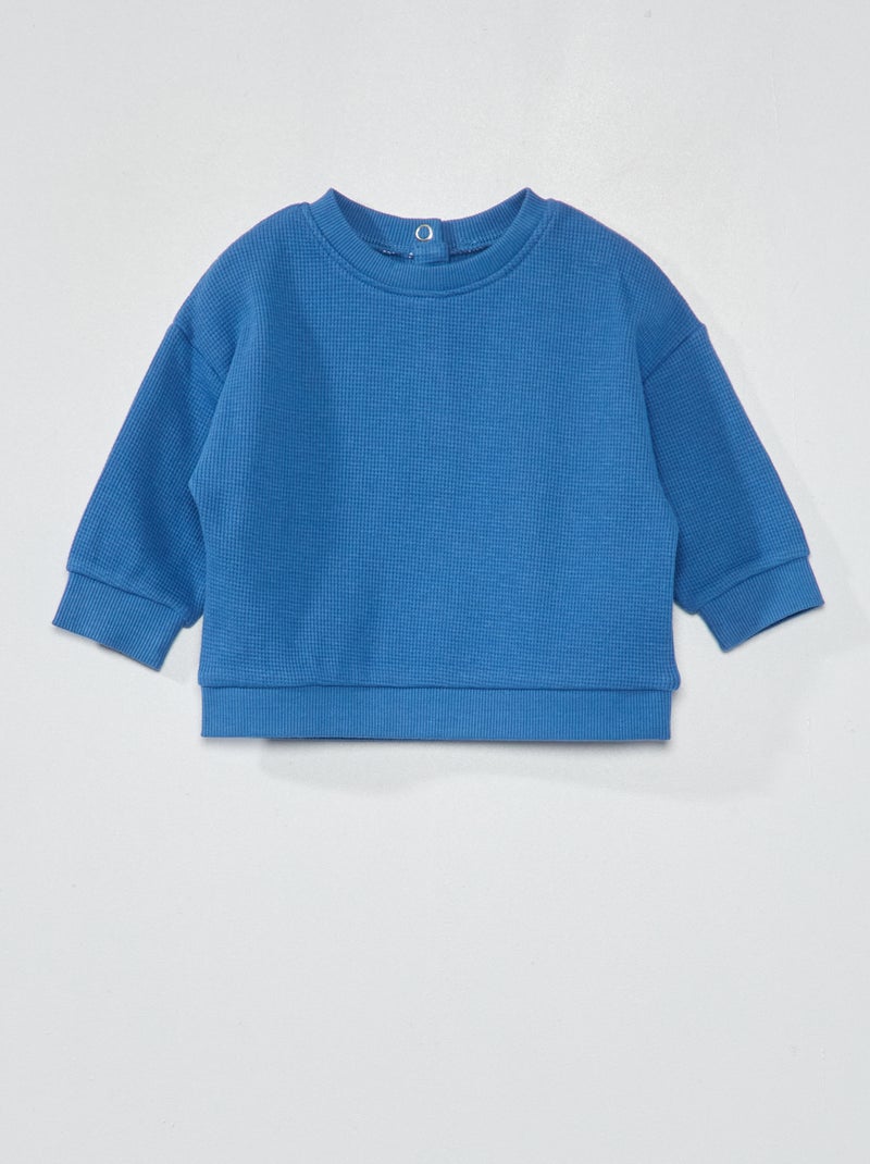 Sudadera de punto gofrado AZUL - Kiabi