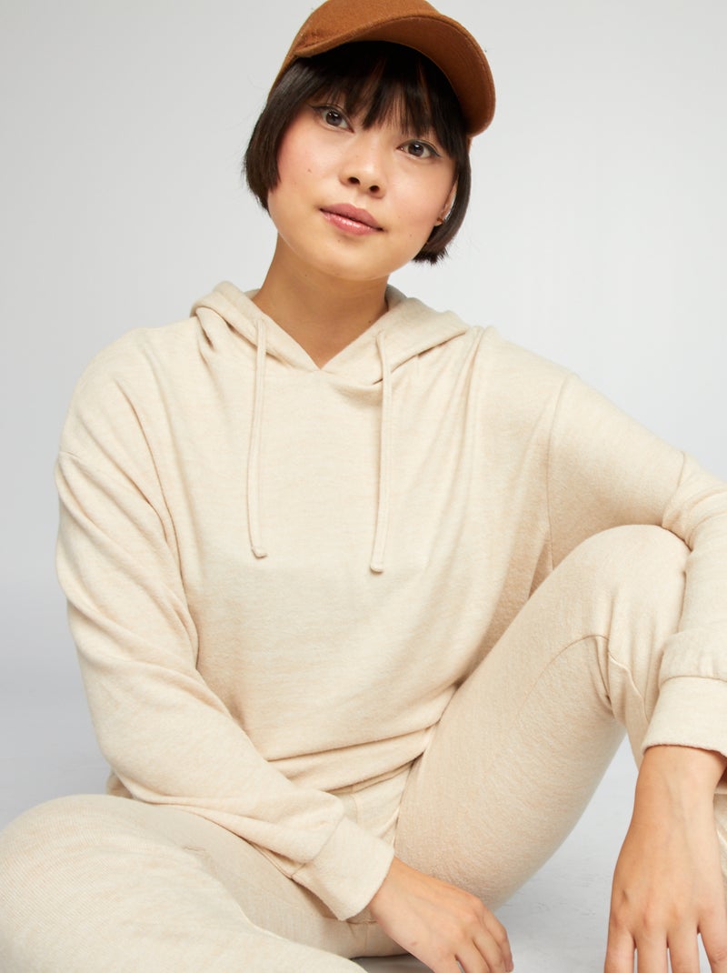 Sudadera de punto suave BEIGE - Kiabi