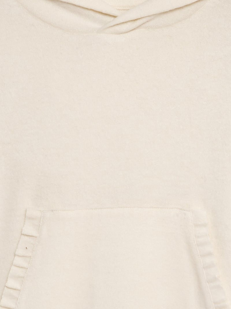 Sudadera de punto suave con capucha BLANCO - Kiabi