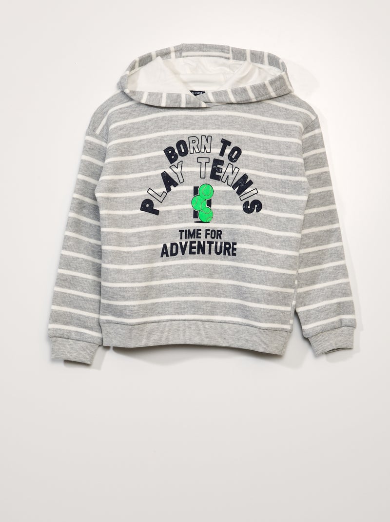 Sudadera de rayas con capucha GRIS - Kiabi