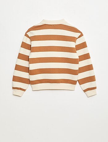 Sudadera de rayas con cuello de polo