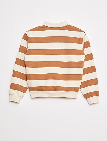 Sudadera de rayas con cuello de polo