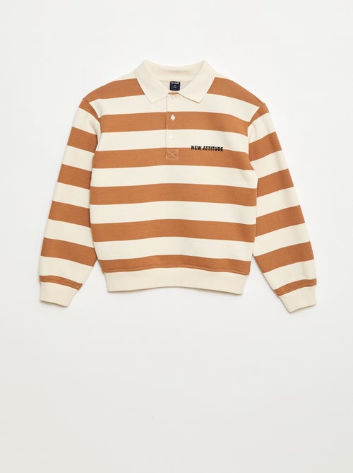 Sudadera de rayas con cuello de polo - Kiabi