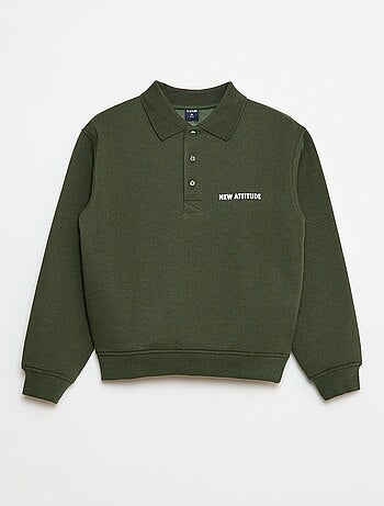 Sudadera de rayas con cuello de polo