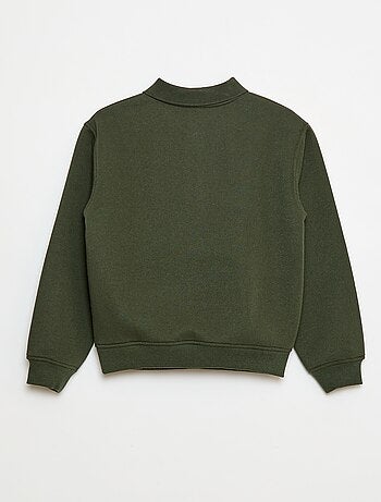 Sudadera de rayas con cuello de polo