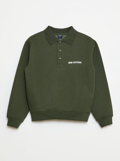 Sudadera de rayas con cuello de polo - Kiabi