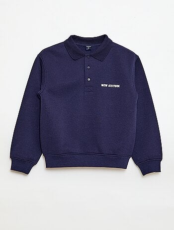 Sudadera de rayas con cuello de polo