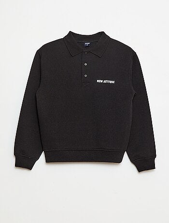 Sudadera de rayas con cuello de polo