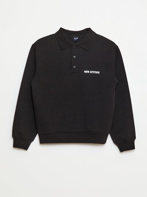 Sudadera de rayas con cuello de polo - Kiabi